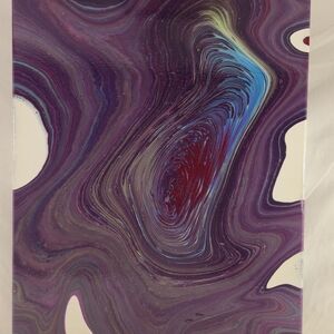 Vibrant Swirl Canvas Art in Red and Blue